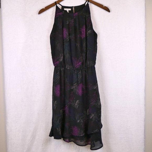 Maurices Women's Size XS Black Abstract Feather Print Spaghetti Strap Dress - Picture 4 of 7